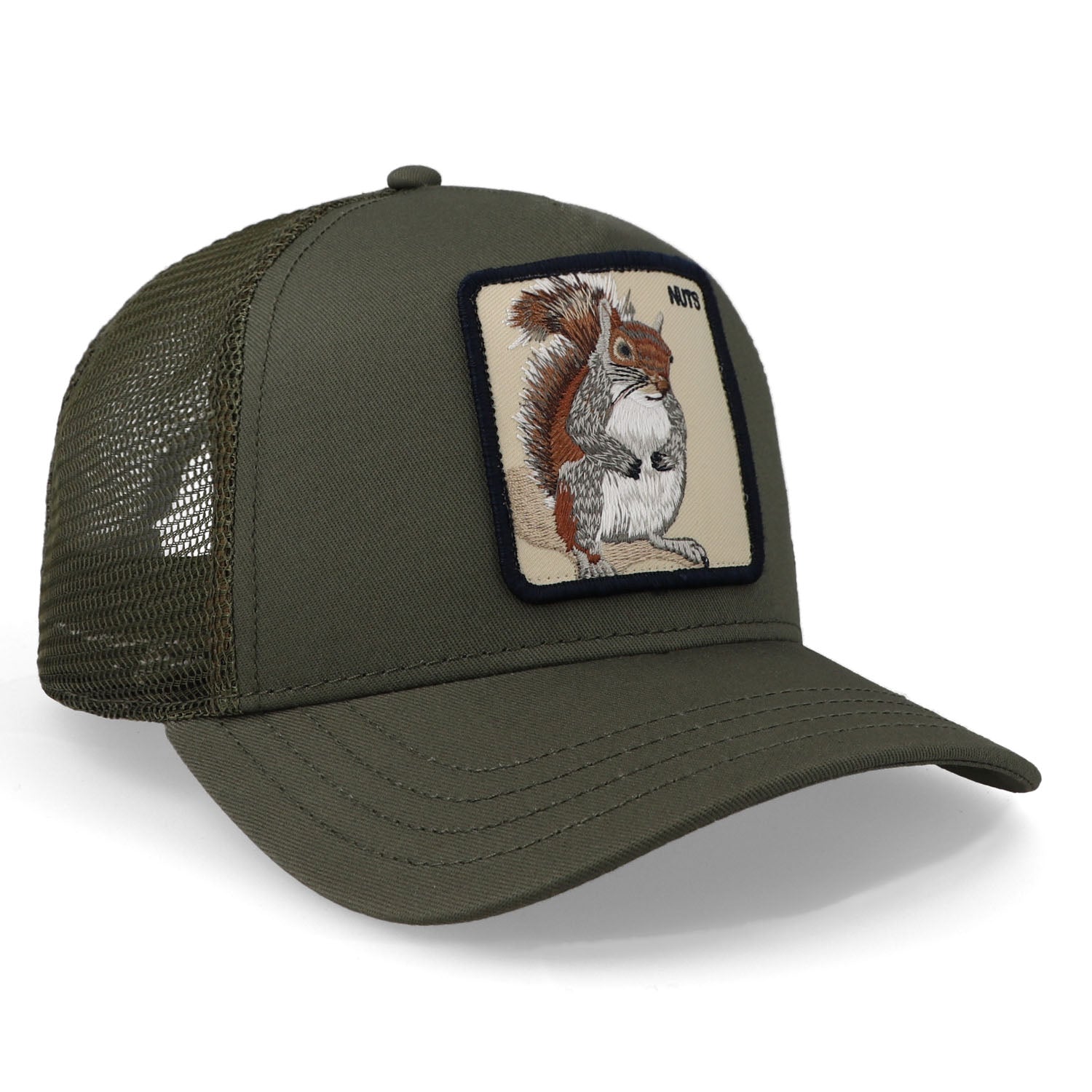 TRUCKER 101-0455 THE NUTS SQUIRREL OLIVE