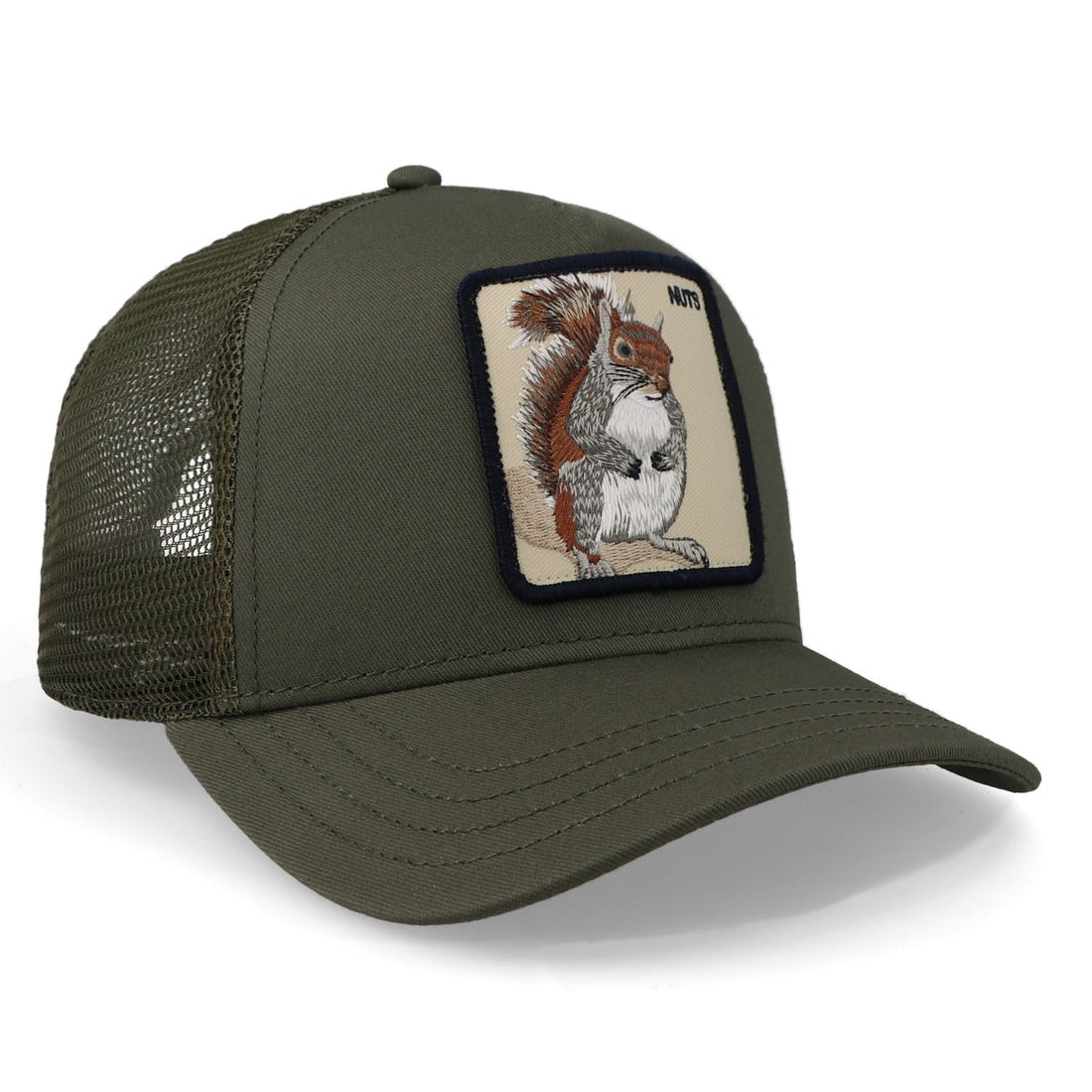 TRUCKER 101-0455 THE NUTS SQUIRREL OLIVE