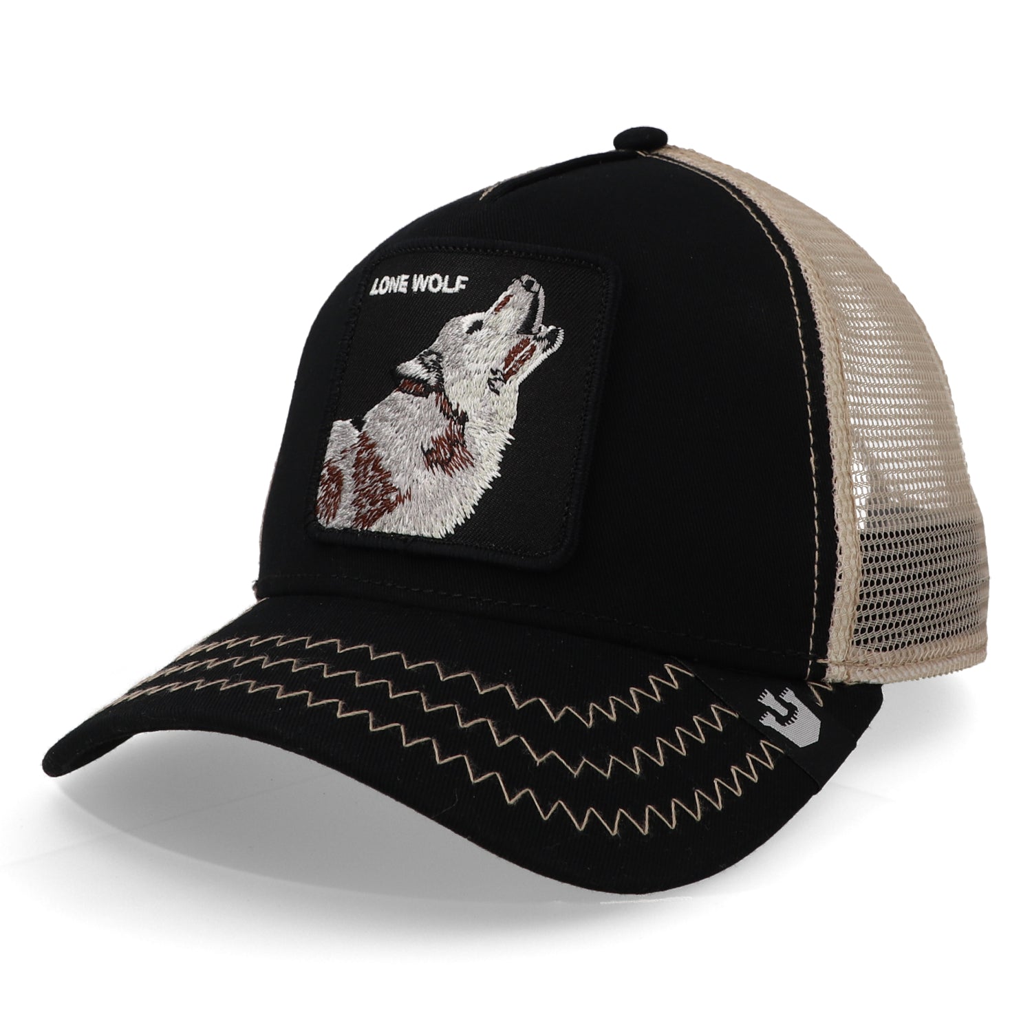 Trucker 101-0389 The Lone Wolf Negro Beige